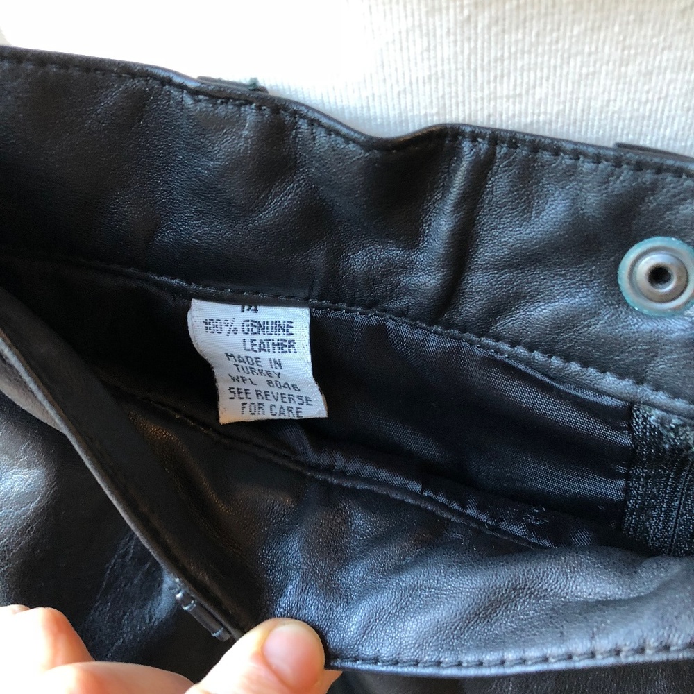 Vintage 80s Leather Mini Skirt sz XS - Picture 7 of 8